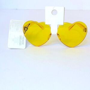 NEW…Yellow clear heart sunglasses OS (one size) from Forever21